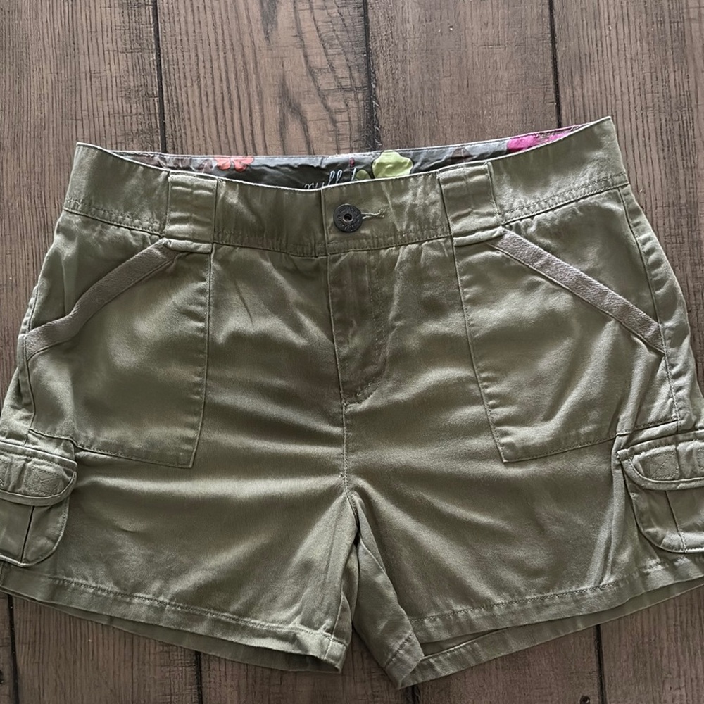 Ruff Hewn Green Cargo Shorts Relaxed Fit